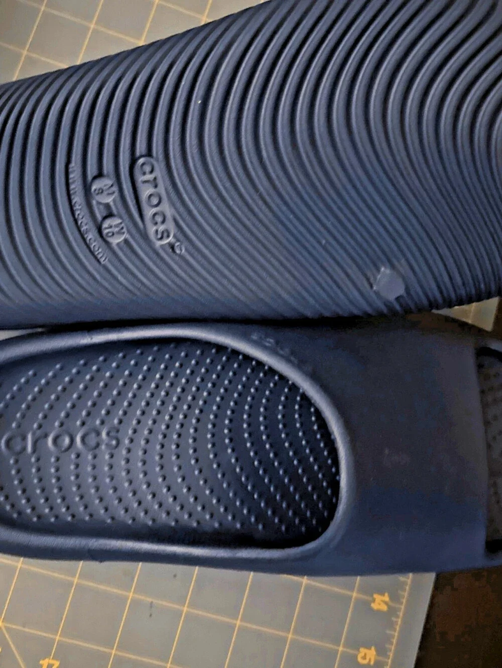 Crocs Mellow Recovery Slides NAVY BLUE Men’s 8 Women’s 10 Comfort Sandals